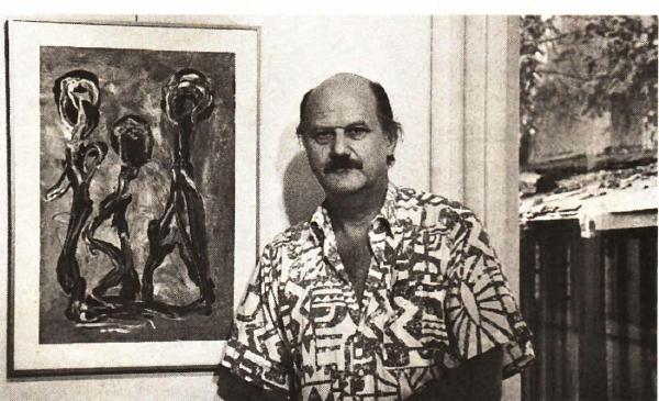 Pendler zwischen den Kulturen: Pedro Meier 1992 in der Galerie «ist» in Burgdorf. (Foto: Eva Buhrfeind)